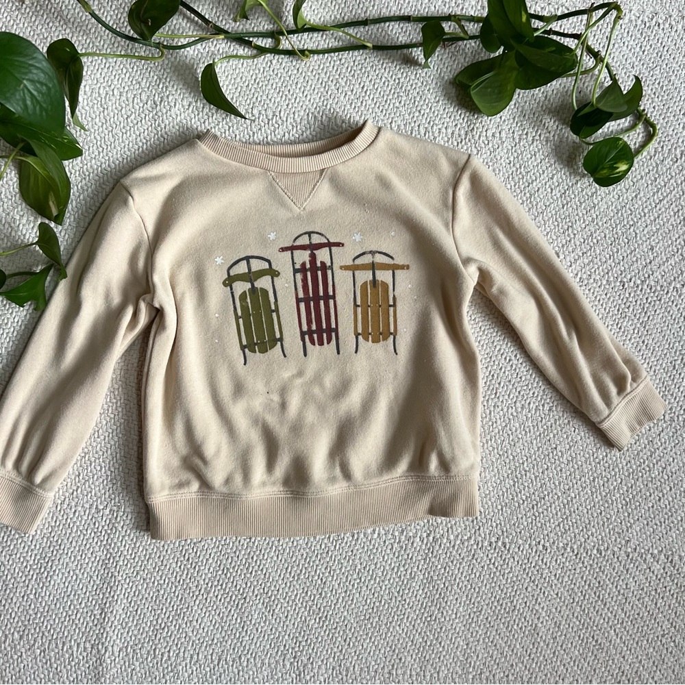Little Co Organic Cotton Winter Sled Print Sweatshirt